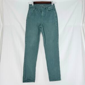 American Eagle Green Corduroy Mom Straight Jeans | Size 0